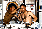 Skylab crew in wardroom